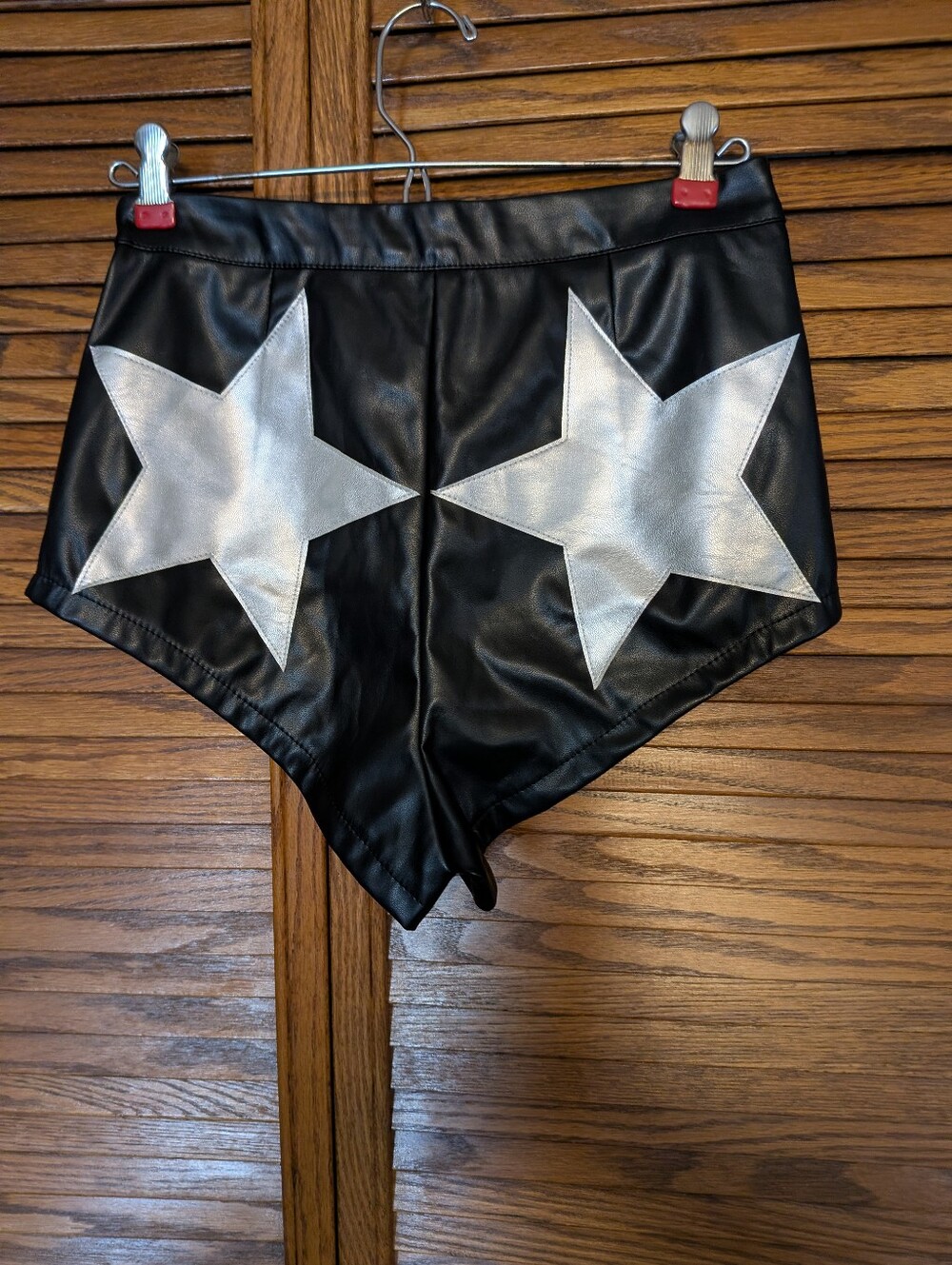NastyGal Collection NWT Woman's Black & Silver Faux Leather Shorts Size 4 - Picture 2 of 6